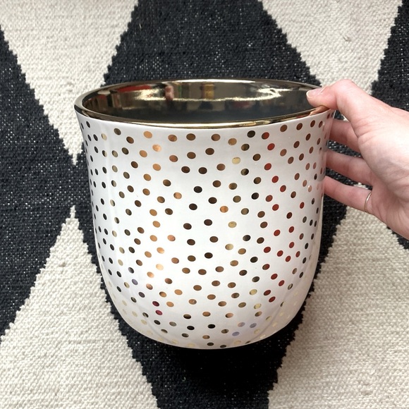 Gold dotted flower pot planter pot - Picture 3 of 7
